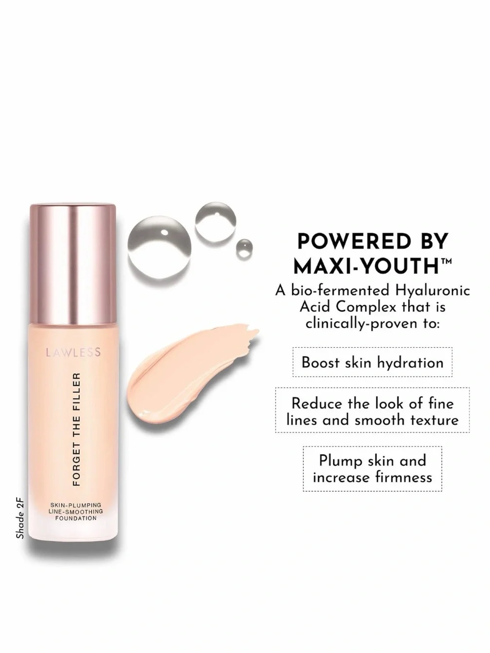 LAWLESS Foundation Bottle in Light Beige with Rose Gold Cap